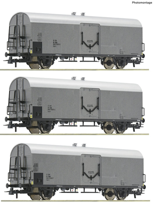 Roco HO 6600140 3 piece set: Refrigerator wagons ÖBB era IV DC 2025 New Item