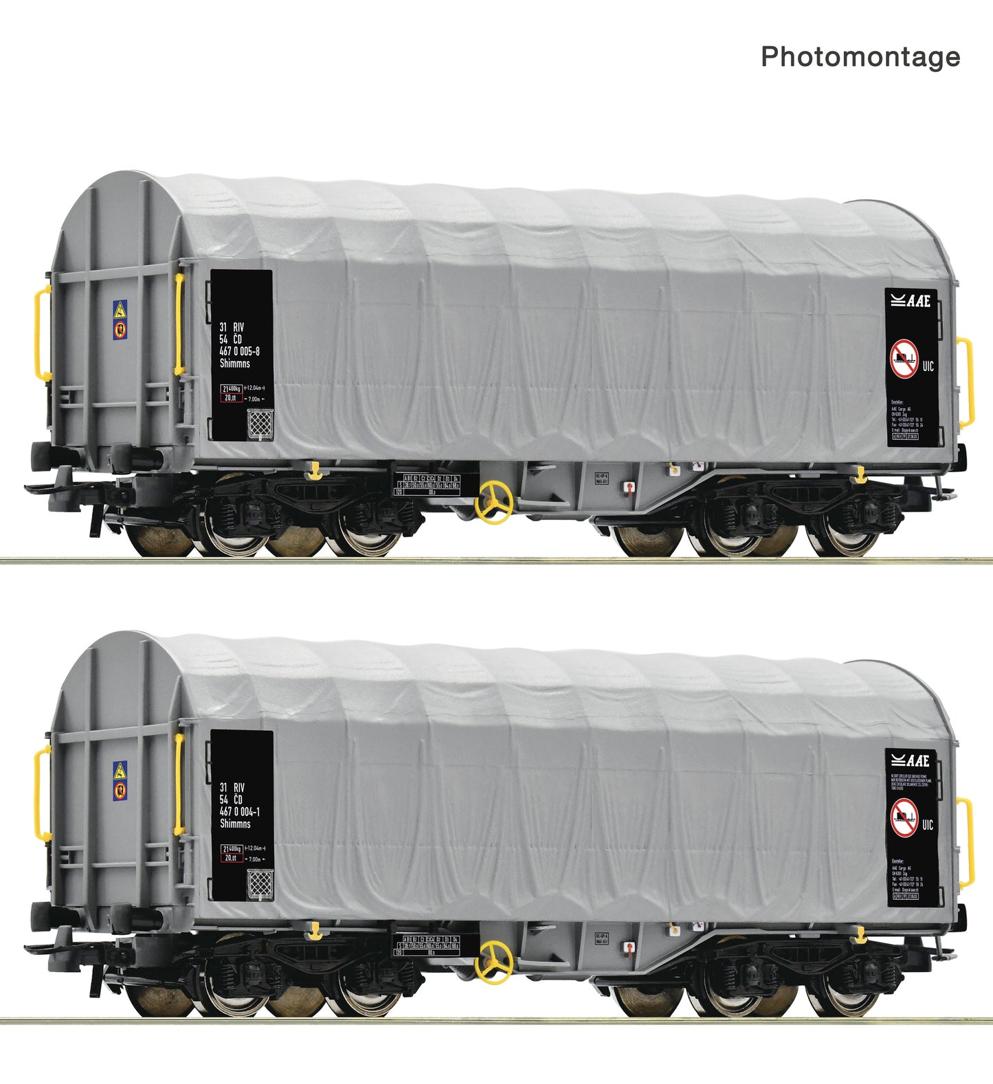 Roco HO 6600144 2 piece set: Sliding tarpaulin wagons  CD   era V DC  Fall 2025 New Item