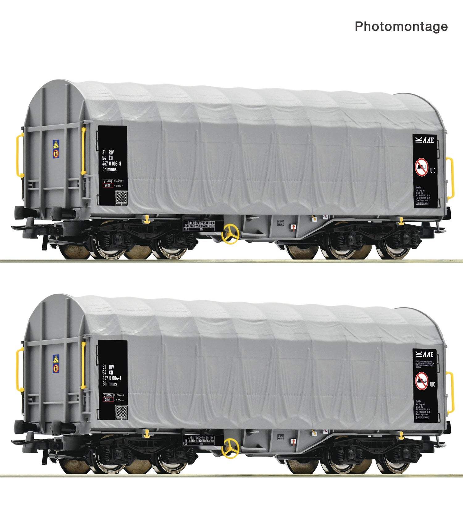 Roco HO 6600144 2 piece set: Sliding tarpaulin wagons  CD   era V DC  Fall 2025 New Item