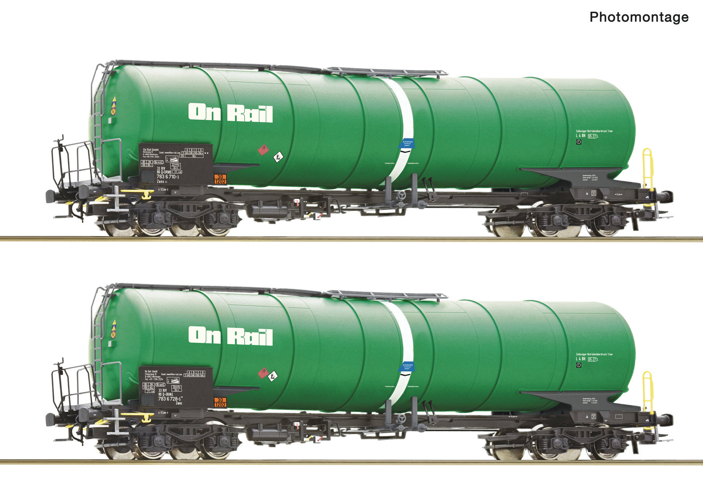 Roco HO 6600147 2 piece set: Tank wagons  OnRail   era VI DC 2025 New Item