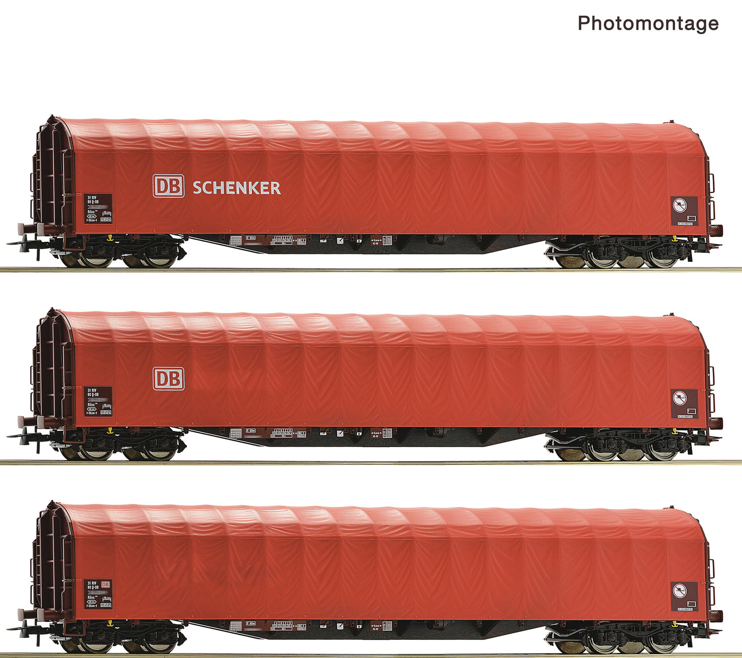 Roco HO 6600156 3 piece set: Sliding tarpaulin wagons  DB AG   era VI DC 2025 New Item