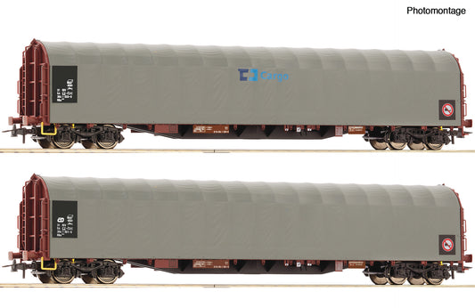 Roco HO 6600159 2 piece set: Sliding tarpaulin wagons CD era VI DC 2026 New Item