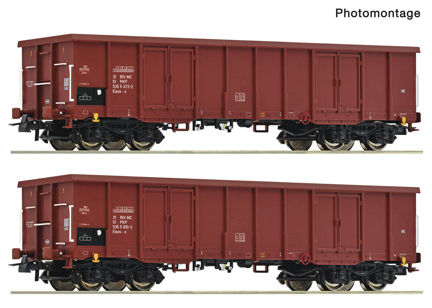 Roco HO 6600171 2 piece set: Open goods wagons  PKP   era IV DC 2025 New Item