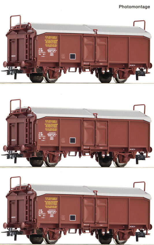 Roco HO 6600173 3 piece set: Sliding roof wagons  SNCF   era IV DC 2025 New Item