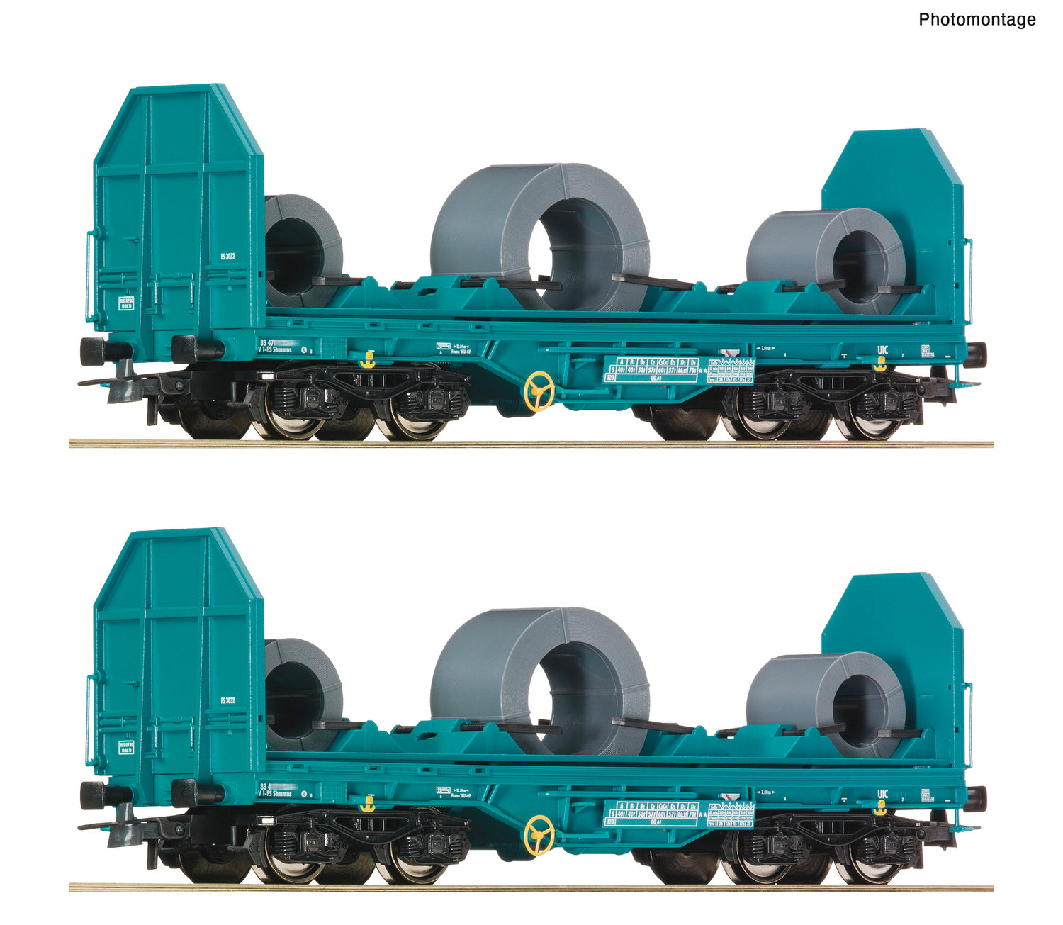 Roco HO 6600181 2 piece set: Coil transport wagons  FS   era V DC  2026 New Item