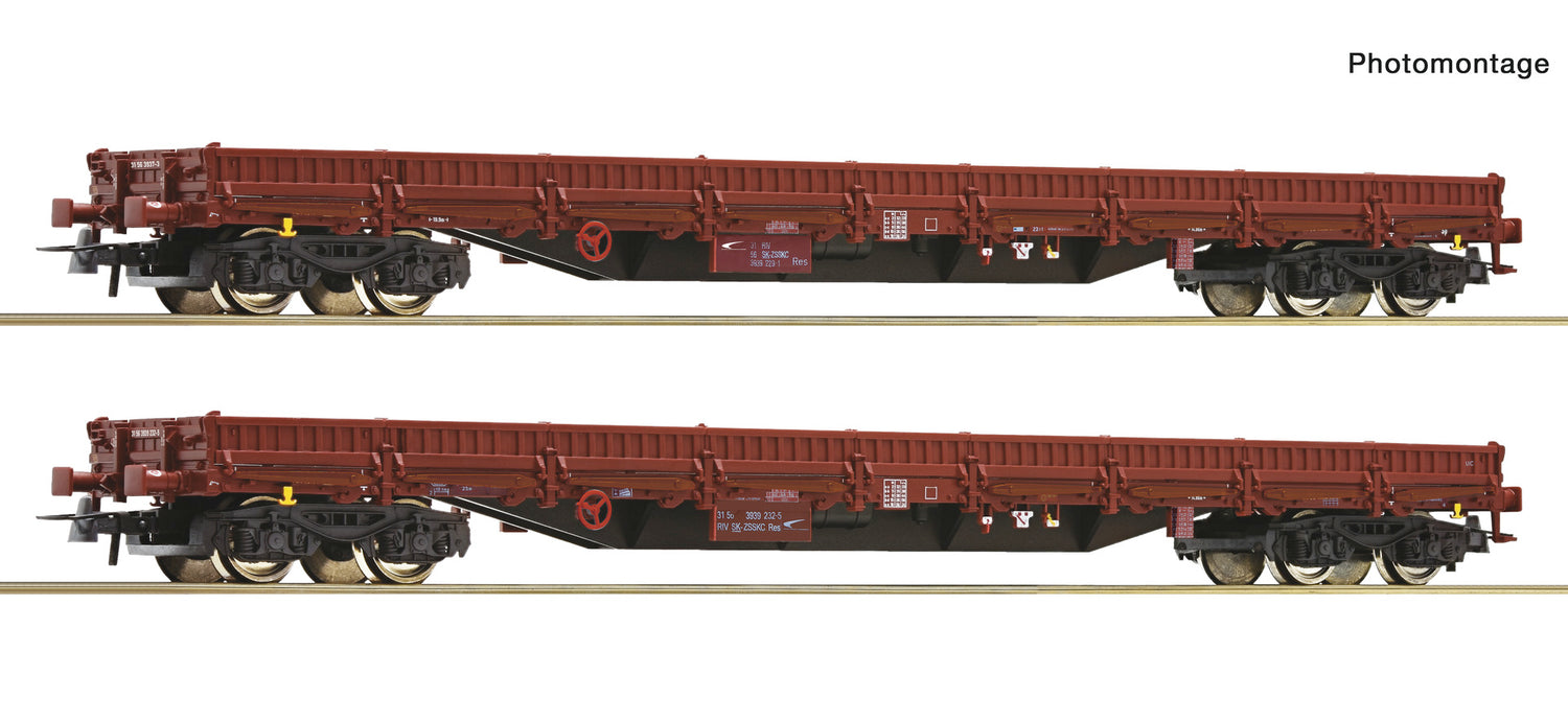 Roco HO 6600186 2 piece set: Stake wagons  ZSSK Cargo   era VI DC 2025 New Item