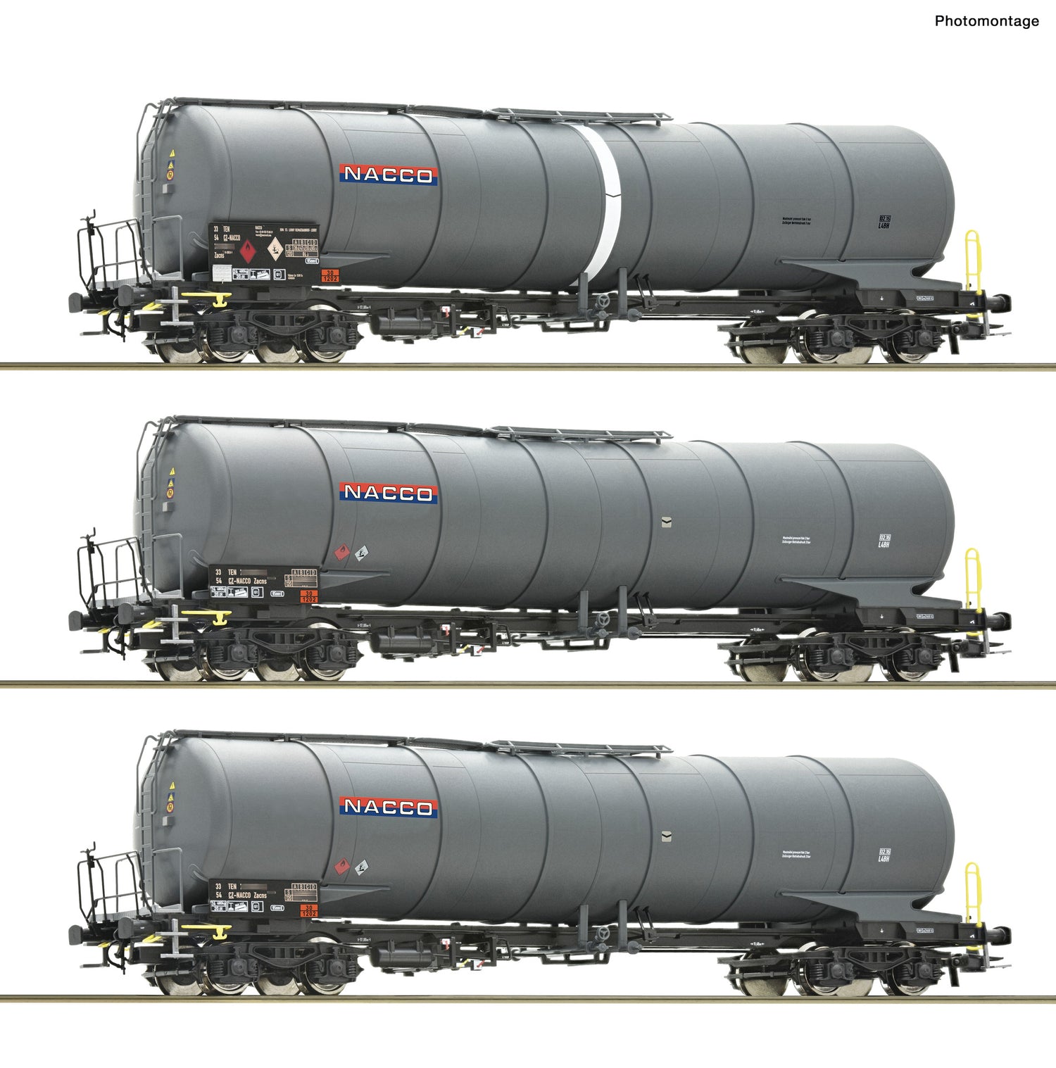 Roco HO 6600197 3 piece set: Tank wagons  NACCO   era VI DC  2026 New Item