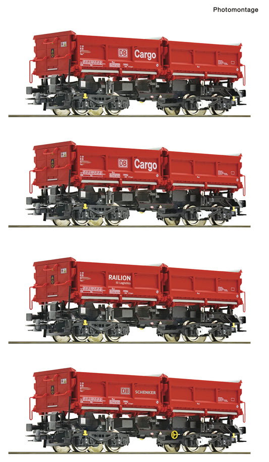 Roco HO 6600202 4 piece set: Dump wagons  DB AG   era VI DC 2025 New Item