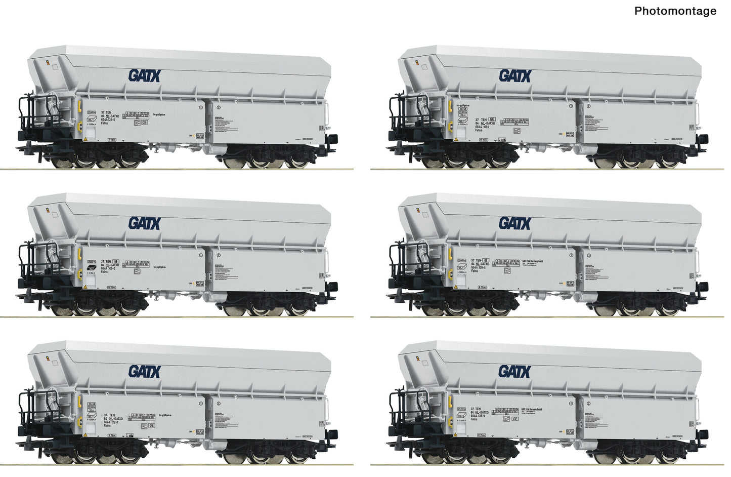 Roco HO 6600220 6 piece set: Self-unloading hopper wagons  GATX   era VI DC  2026 New Item