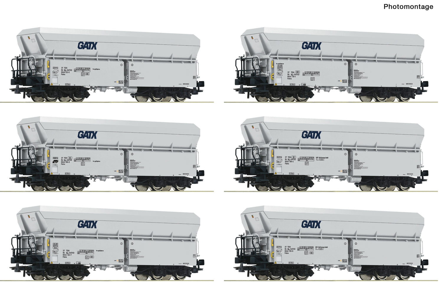 Roco HO 6600220 6 piece set: Self-unloading hopper wagons  GATX   era VI DC  2026 New Item