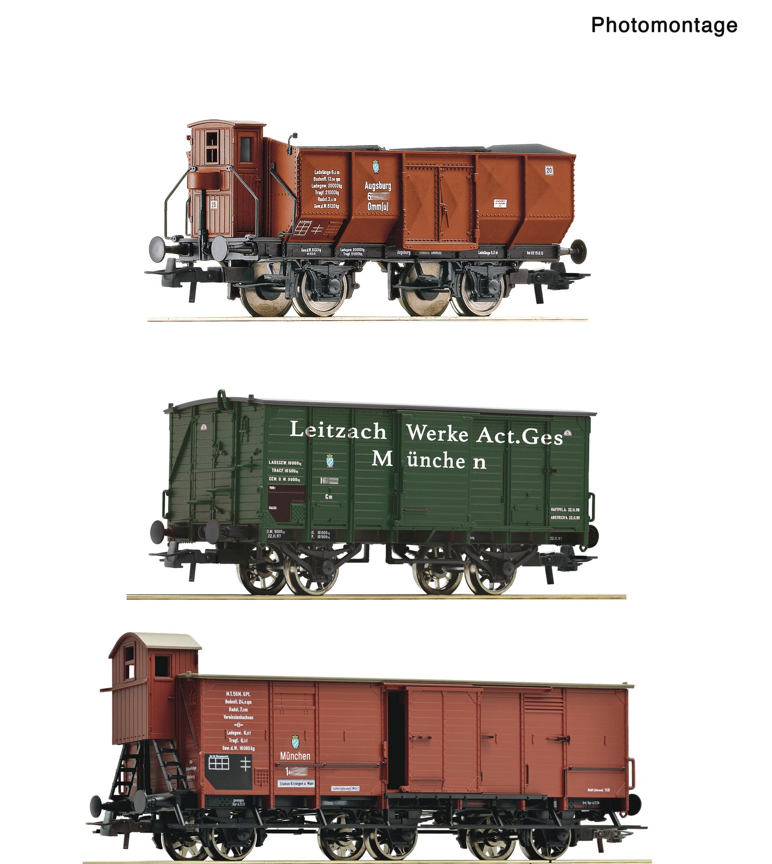 Roco HO 6600223 3 piece set: Goods train  K.Bay.Sts.B.   era I DC  Fall 2025 New Item