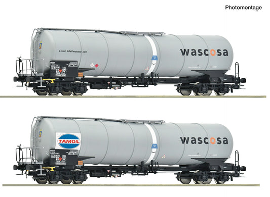 Roco HO 6600232 2 piece set: Tank wagons Wascosa/Tamoil era VI DC 2026 New Item