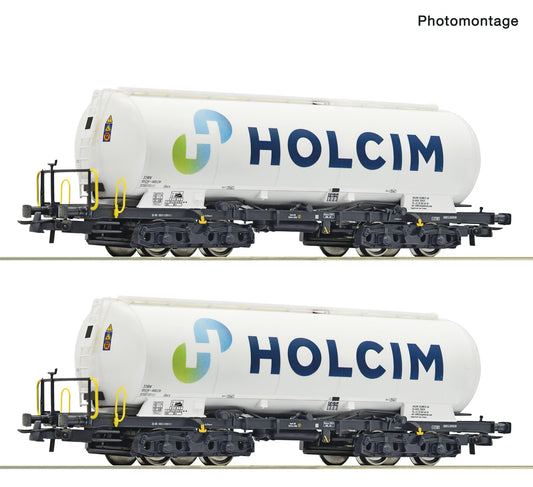 Roco HO 6600233 2 piece set: Silo wagons  Holcim   era VI DC  2026 New Item