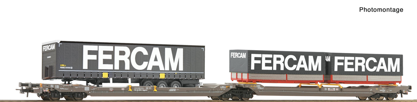 Roco HO 6600235 Articulated double-pocket wagon T3000e  HUPAC   era VI DC  2026 New Item