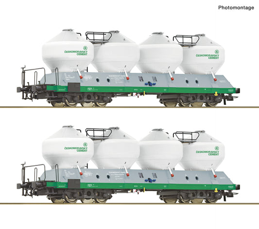 Roco HO 6600237 2 piece set: Silo wagons  CD   era VI DC  2026 New Item