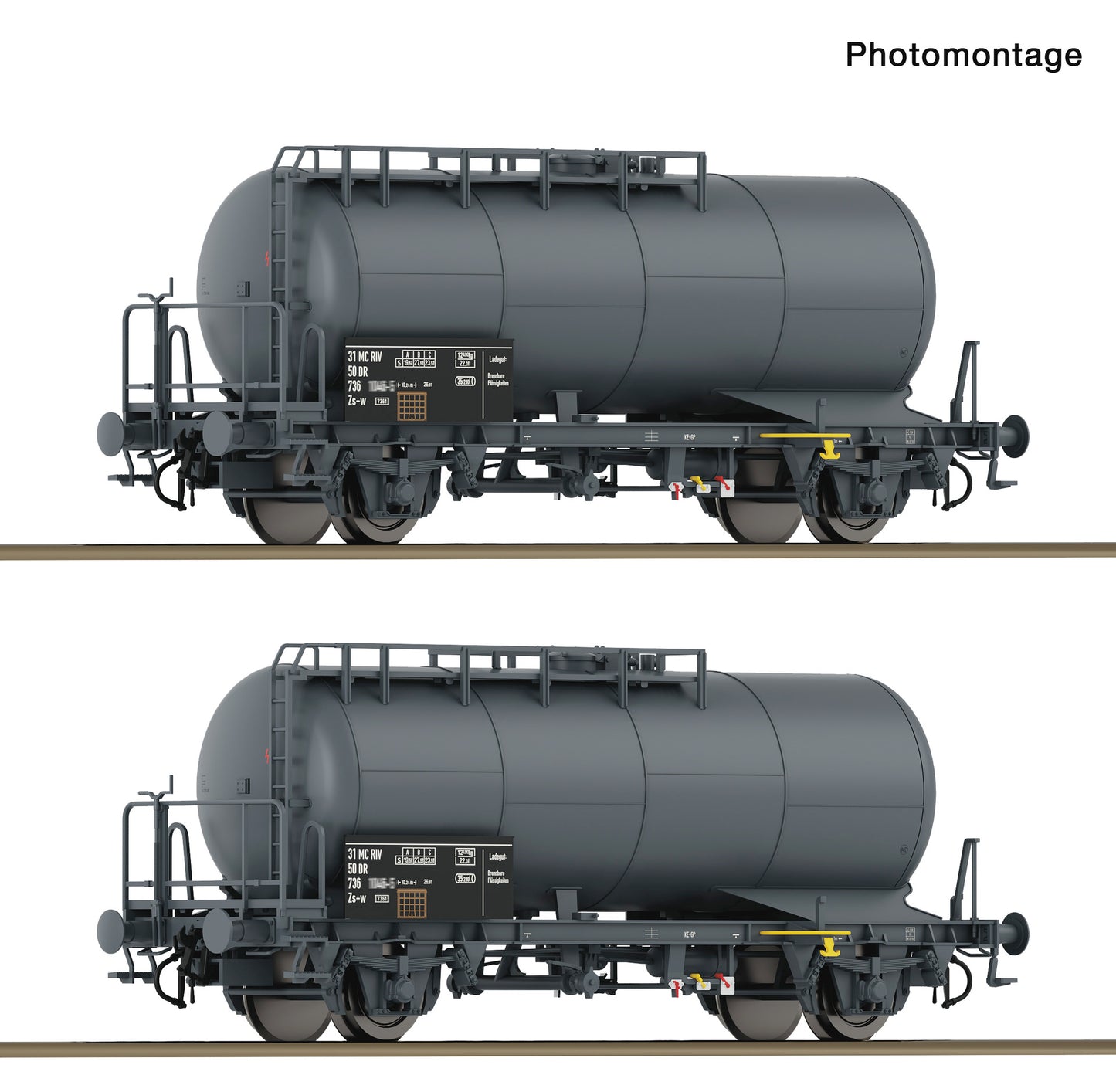 Roco HO 6600245 2 piece set: Tank wagons  DR   era IV DC  2026 New Item