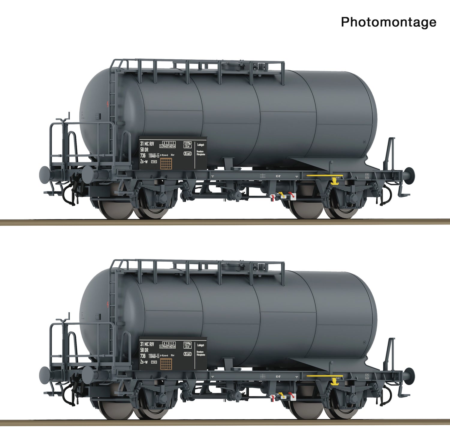 Roco HO 6600245 2 piece set: Tank wagons  DR   era IV DC  2026 New Item