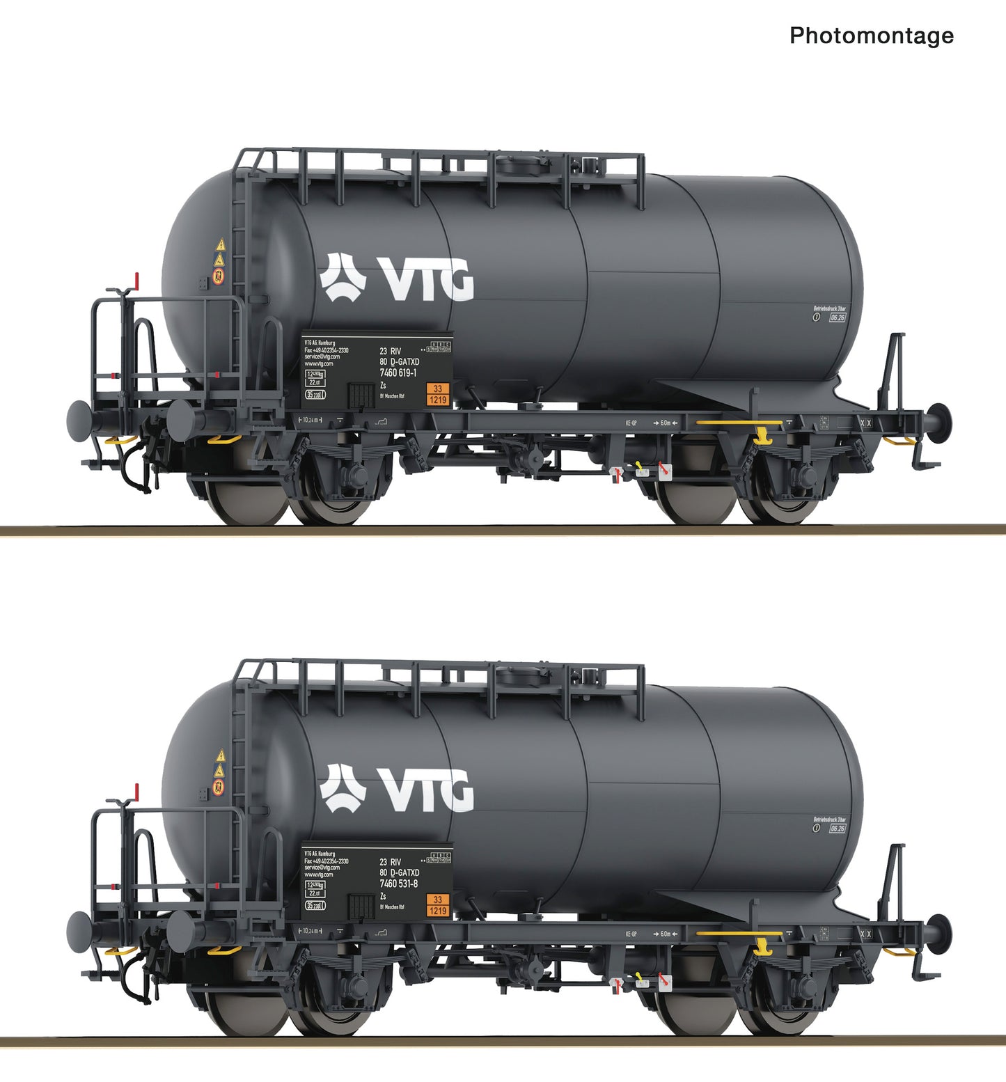 Roco HO 6600246 2 piece set of 'VTG' tank wagons  GATX   era V DC  2026 New Item