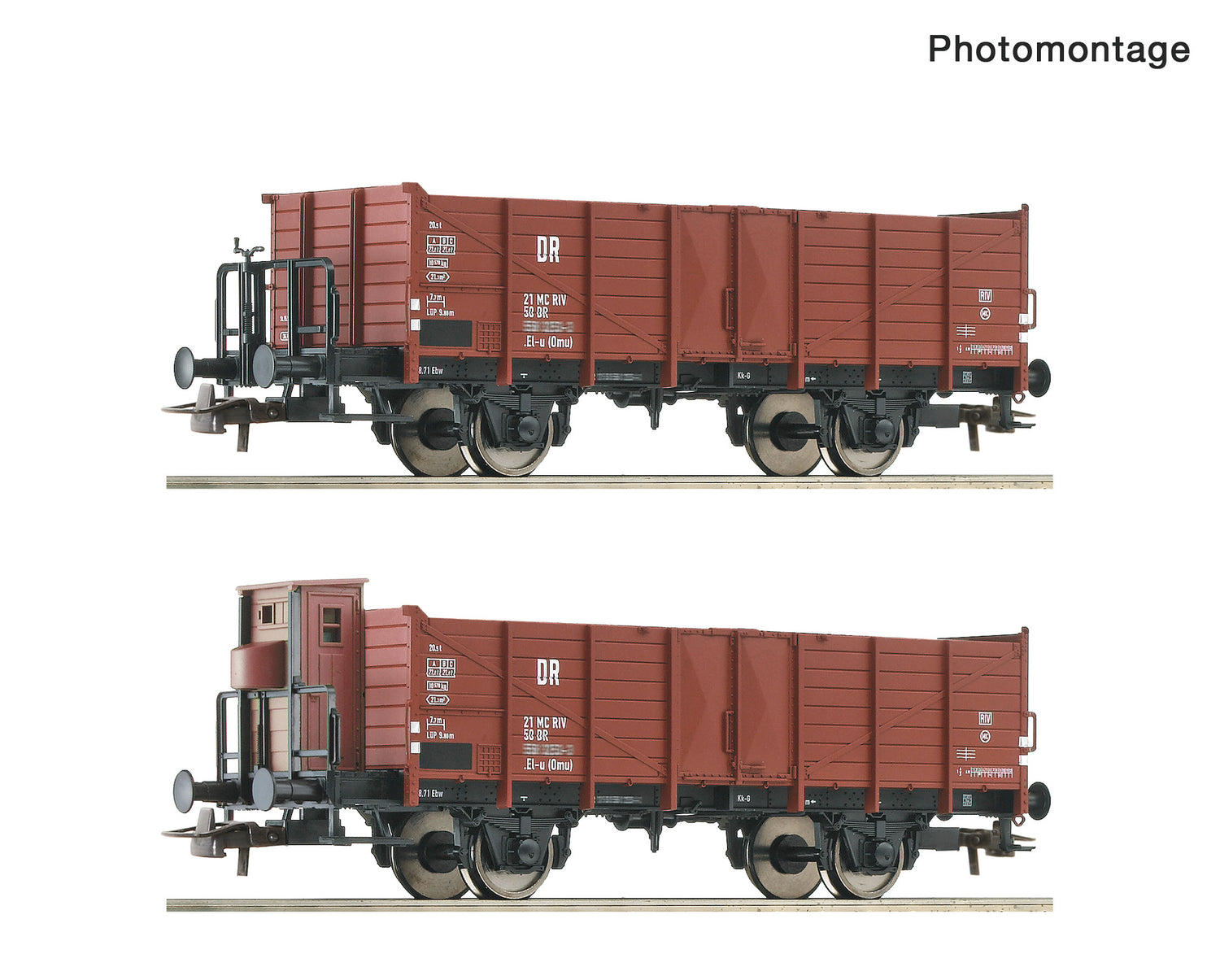 Roco HO 6600253 2 piece set: Open goods wagons  DR   era III DC  2026 New Item