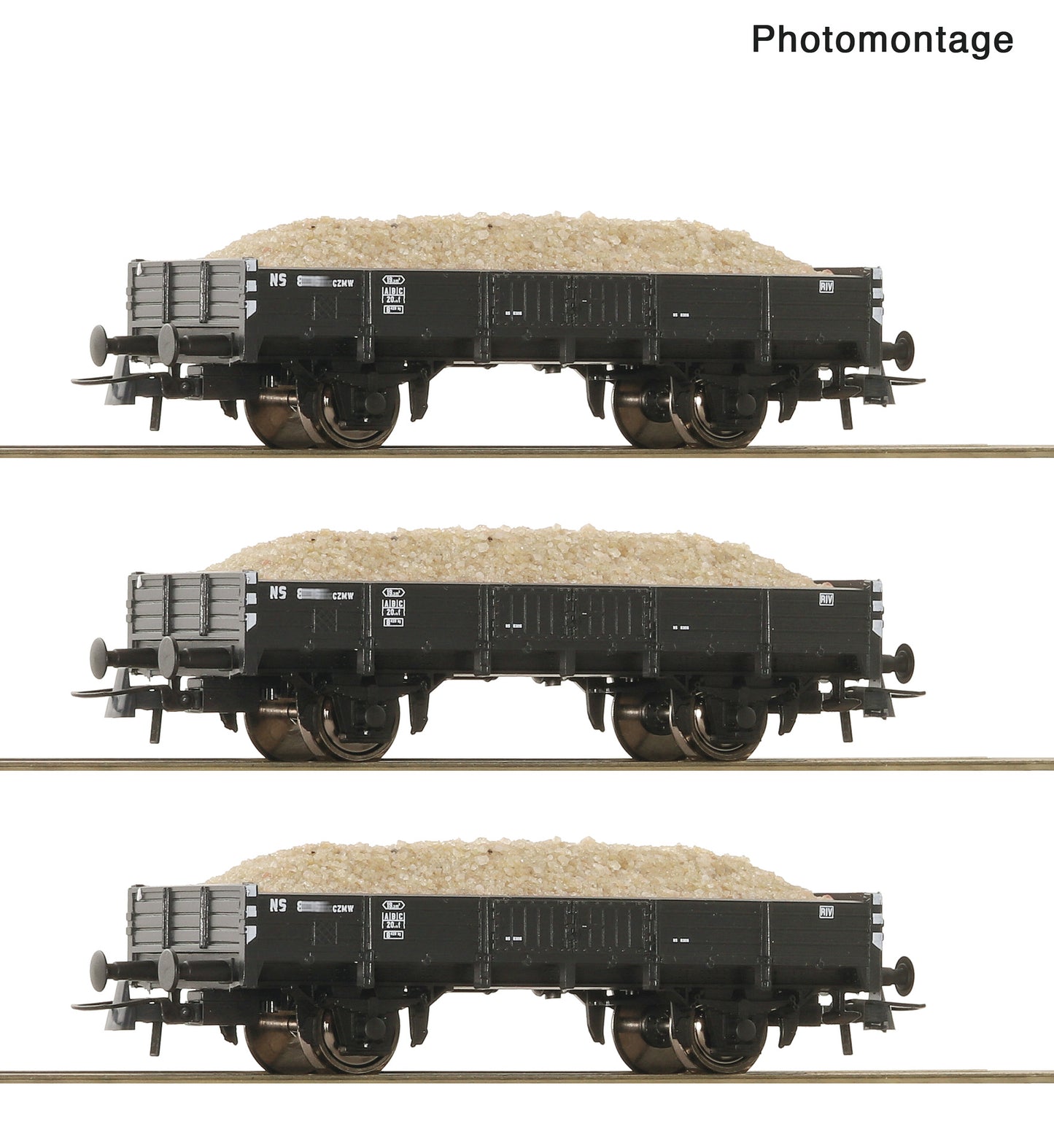 Roco HO 6600259 3 piece set: Sand hopper wagon  NS   era III DC  2026 New Item