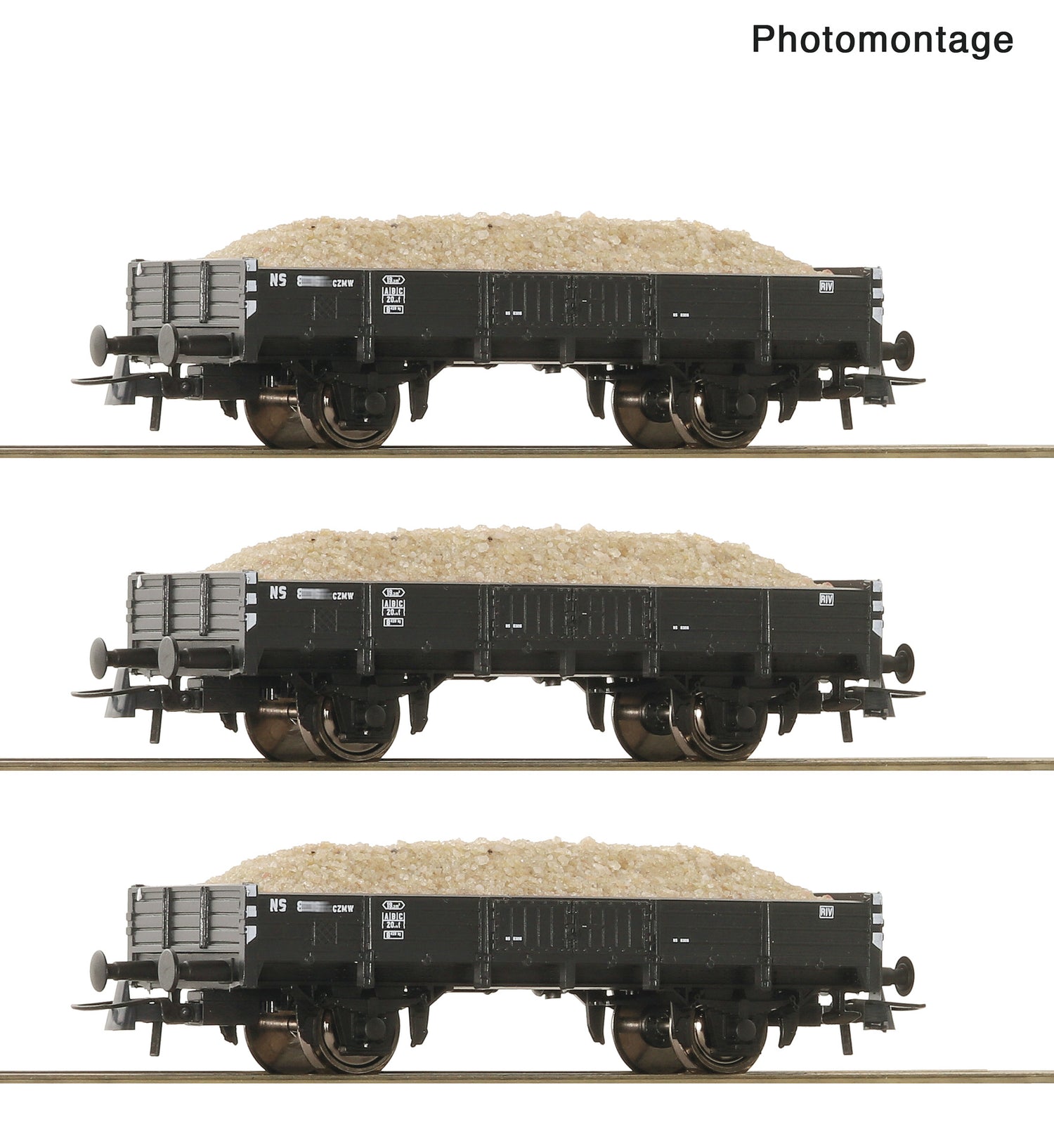 Roco HO 6600259 3 piece set: Sand hopper wagon  NS   era III DC  2026 New Item
