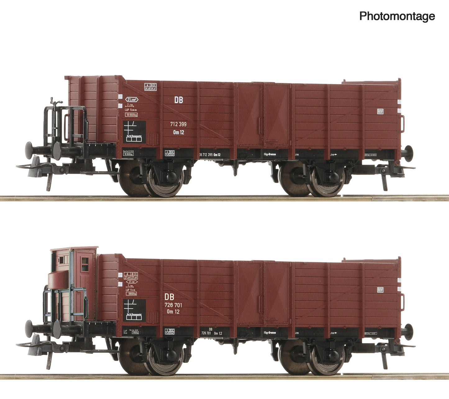 Roco HO 6600267 2 piece set: Open goods wagons  DB   era III DC  2026 New Item