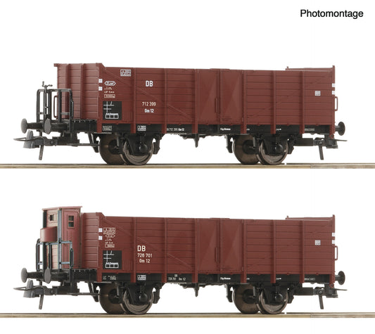 Roco HO 6600267 2 piece set: Open goods wagons  DB   era III DC  2026 New Item