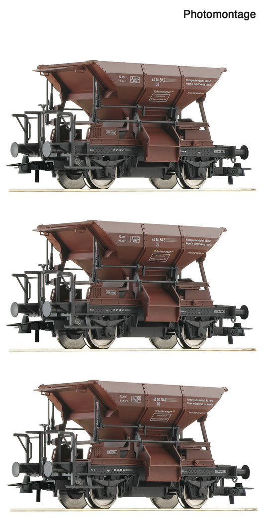 Roco HO 6600269 3 piece set: Talbot ballast hopper wagons DB era IV DC 2026 New Item