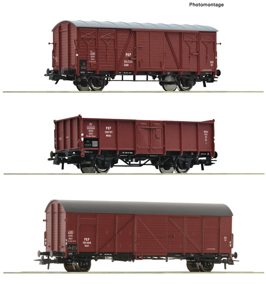 Roco HO 6600273 3 piece set: Goods wagons  PKP   era III DC  2026 New Item