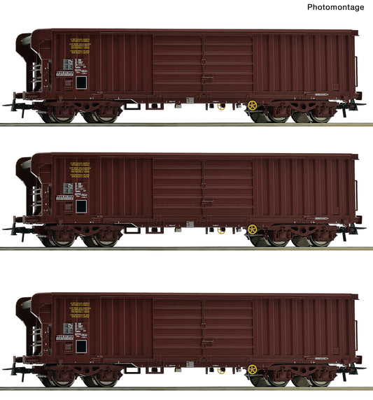 Roco HO 6600285 3 piece set: Rolling roof wagon  SNCF   era IV DC  2026 New Item