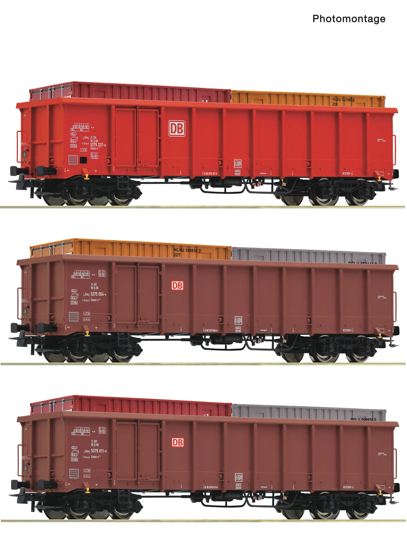 Roco HO 6600291 3 piece set: Open goods wagons  DB AG   era VI DC  2026 New Item
