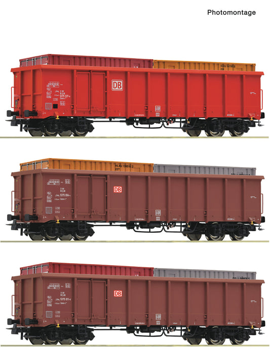 Roco HO 6600291 3 piece set: Open goods wagons  DB AG   era VI DC  2026 New Item