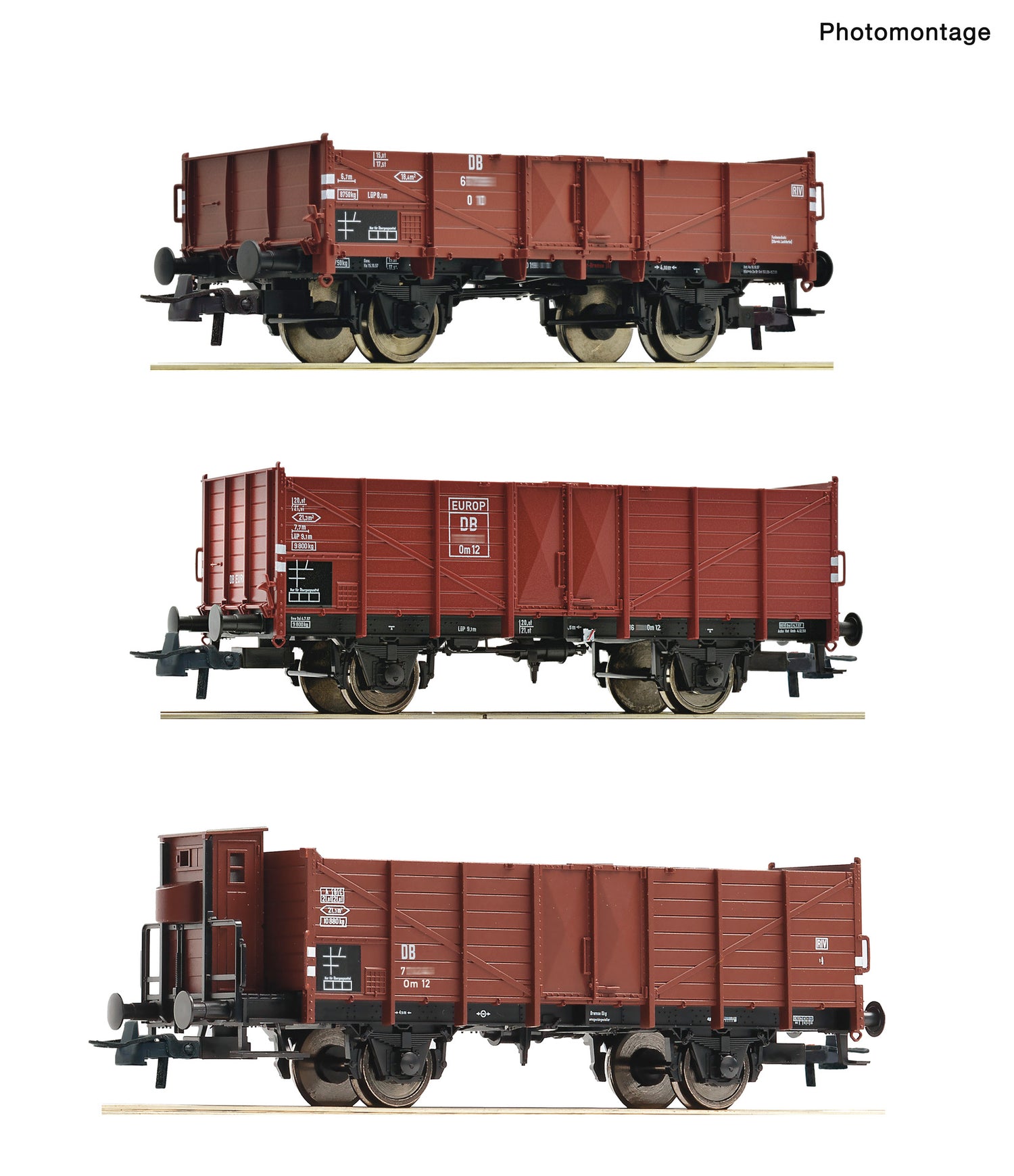 Roco HO 6600303 3 piece set: Open goods wagons  DB   era III DC  2026 New Item