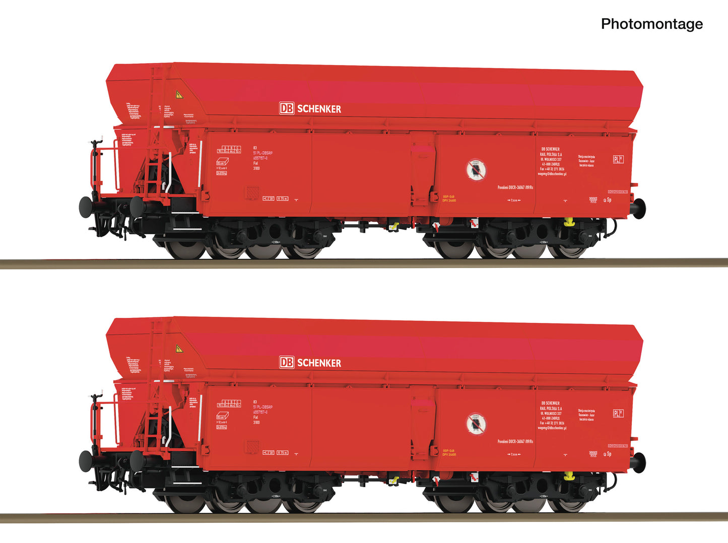Roco HO 6600326 2 piece set: Self-unloading hopper wagons  DB Schenker   era VI DC  2026 New Item