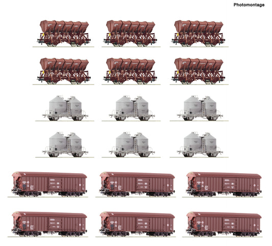 Roco HO 6600330 18 piece display: open cars DB era IV DC 2026 New Item