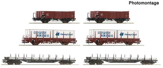 Roco HO 6600334 6 piece display: goods wagons DB era IV DC 2026 New Item