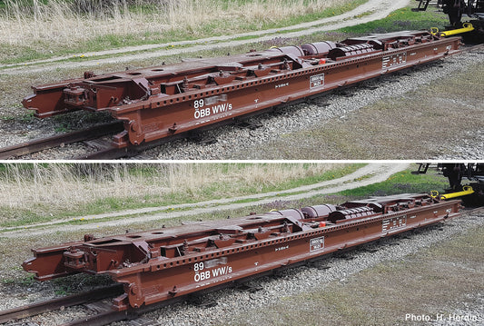 Roco HO 6640005 2 piece set: narrow gauge transporter wagon OBB era 45 DC 2026 New Item