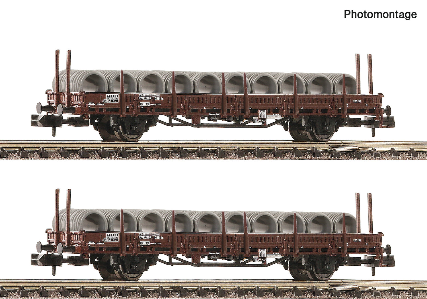 Fleischmann N 6660072 2-piece set: Swivel-type stake wagons  ÖBB   era IV DC 2025 New Item