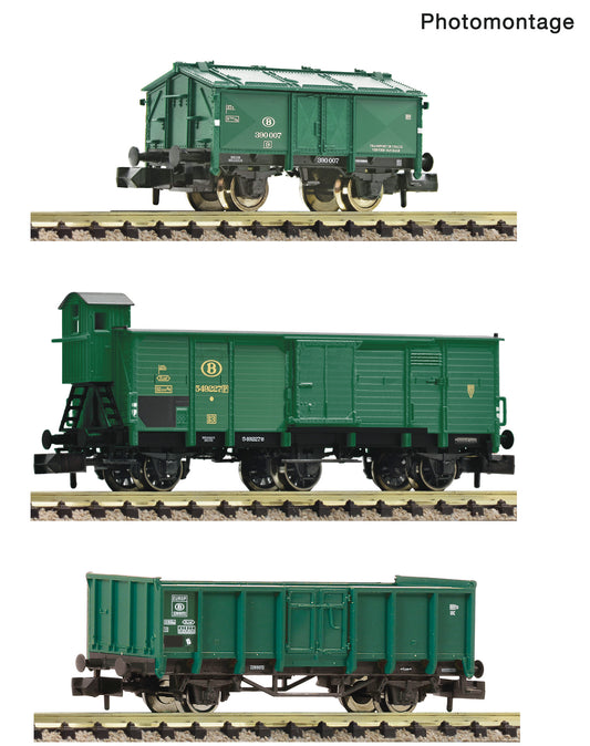 Fleischmann N 6660077 3 piece set: Goods train SNCB era III DC 2026 New Item