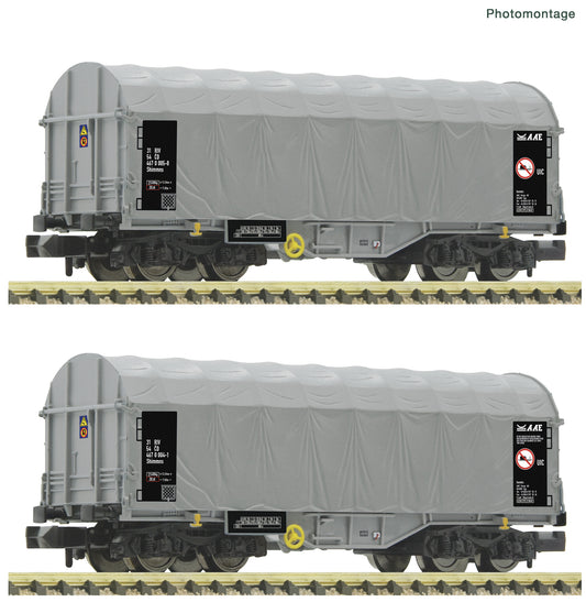 Fleischmann N 6660087 2 piece set: Slide tarpaulin wagons CD era VI DC 2025 New Item