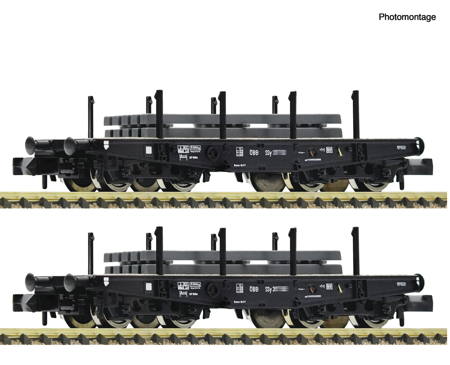 Fleischmann N 6660134 2 piece set: Heavy-duty flat wagons  ÖBB   era III DC  Fall 2025 New Item