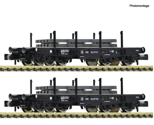 Fleischmann N 6660134 2 piece set: Heavy-duty flat wagons ÖBB era III DC Fall 2025 New Item
