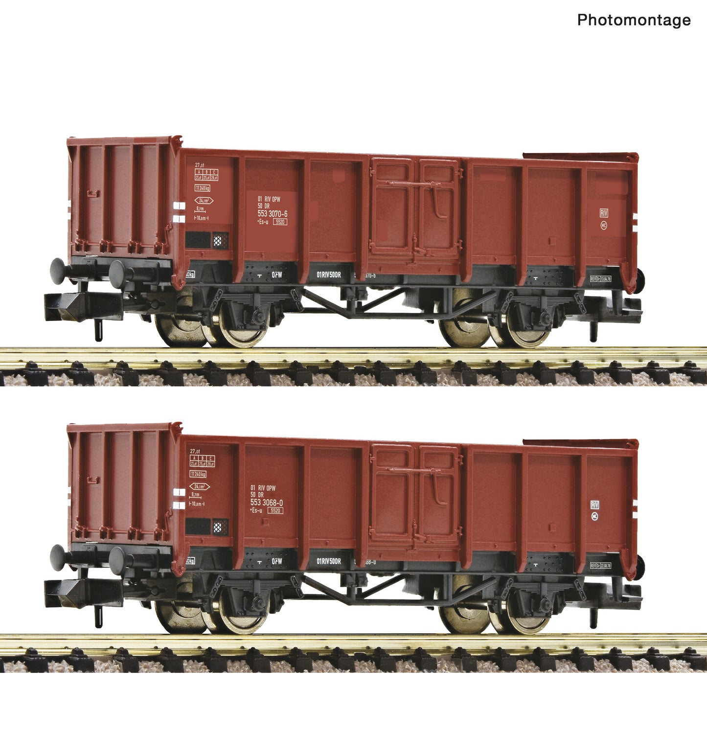 Fleischmann N 6660138 2 piece set: Open goods wagons  DR   era IV DC  Fall 2025 New Item
