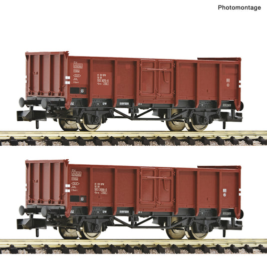 Fleischmann N 6660138 2 piece set: Open goods wagons DR era IV DC Fall 2025 New Item