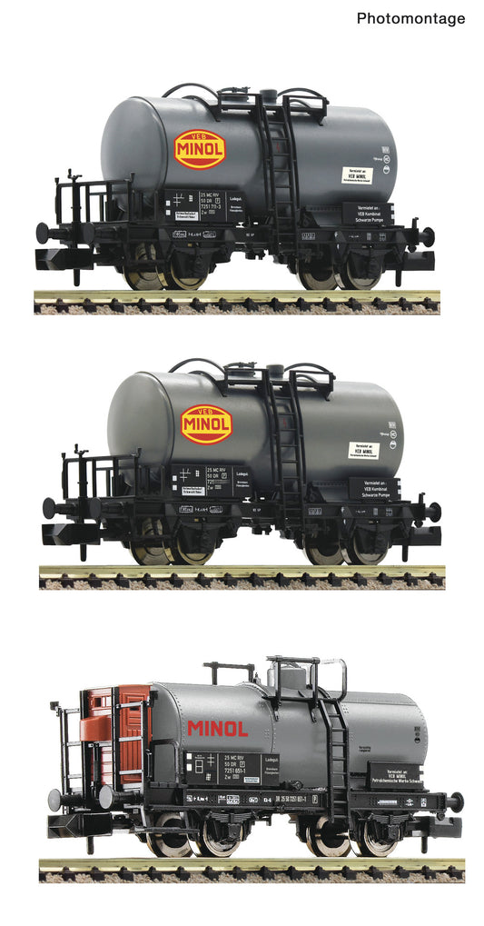 Fleischmann N 6660152 3 piece set: Tank wagons  DR   era IV DC  2026 New Item