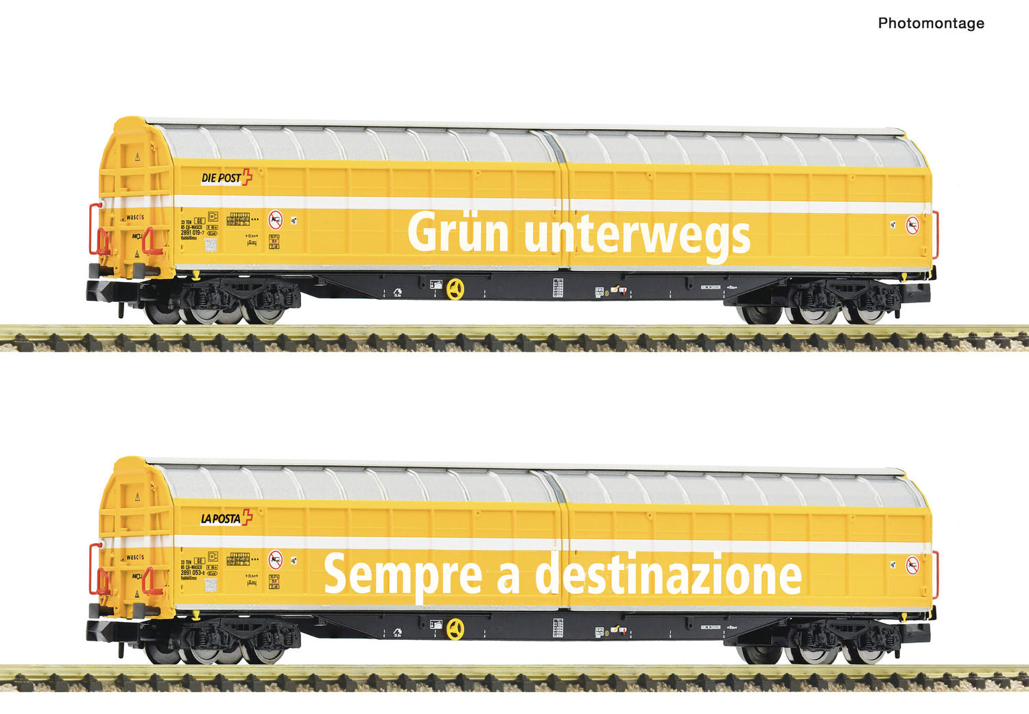 Fleischmann N 6660155 2 piece set: Large-capacity sliding wall wagons  Wascosa   era VI DC  2026 New Item