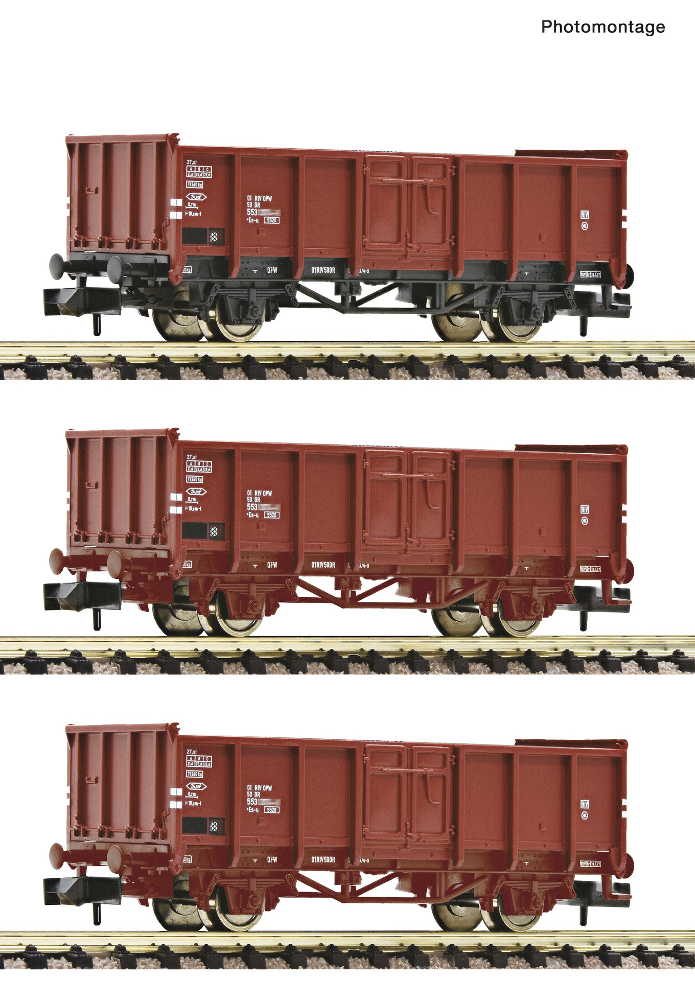 Fleischmann N 6660156 3 piece set: Open goods wagons  DR   era IV DC  2026 New Item
