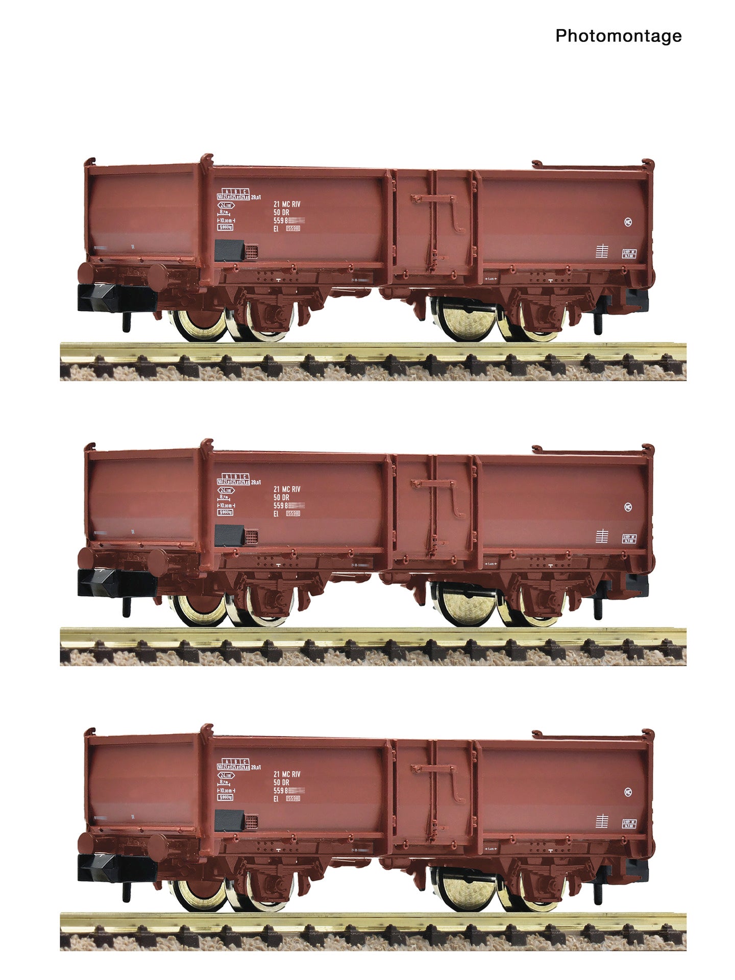 Fleischmann N 6660158 3 piece set: Open goods wagons  DR   era IV DC  2026 New Item