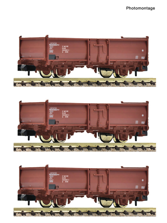 Fleischmann N 6660158 3 piece set: Open goods wagons DR era IV DC 2026 New Item