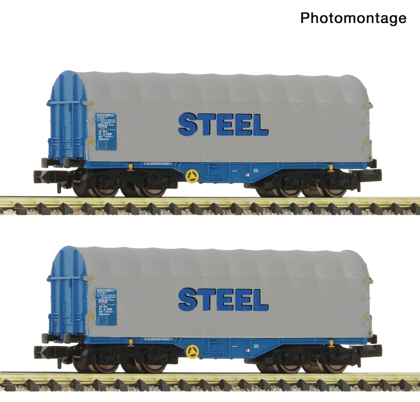 Fleischmann N 6660173 2 piece set: Slide tarpaulin wagons  OBB   era VI DC  2026 New Item